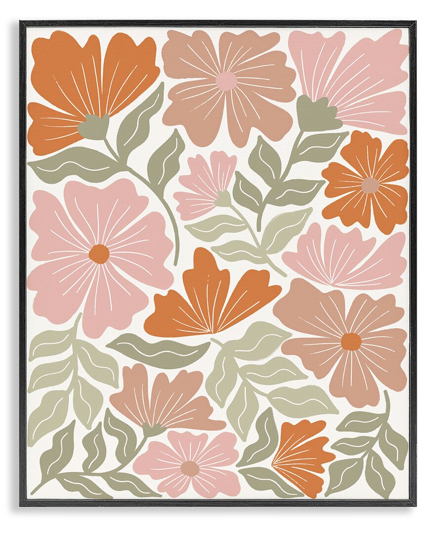 Stupell Industries Funky Asymmetrical Florals Framed Giclee Art