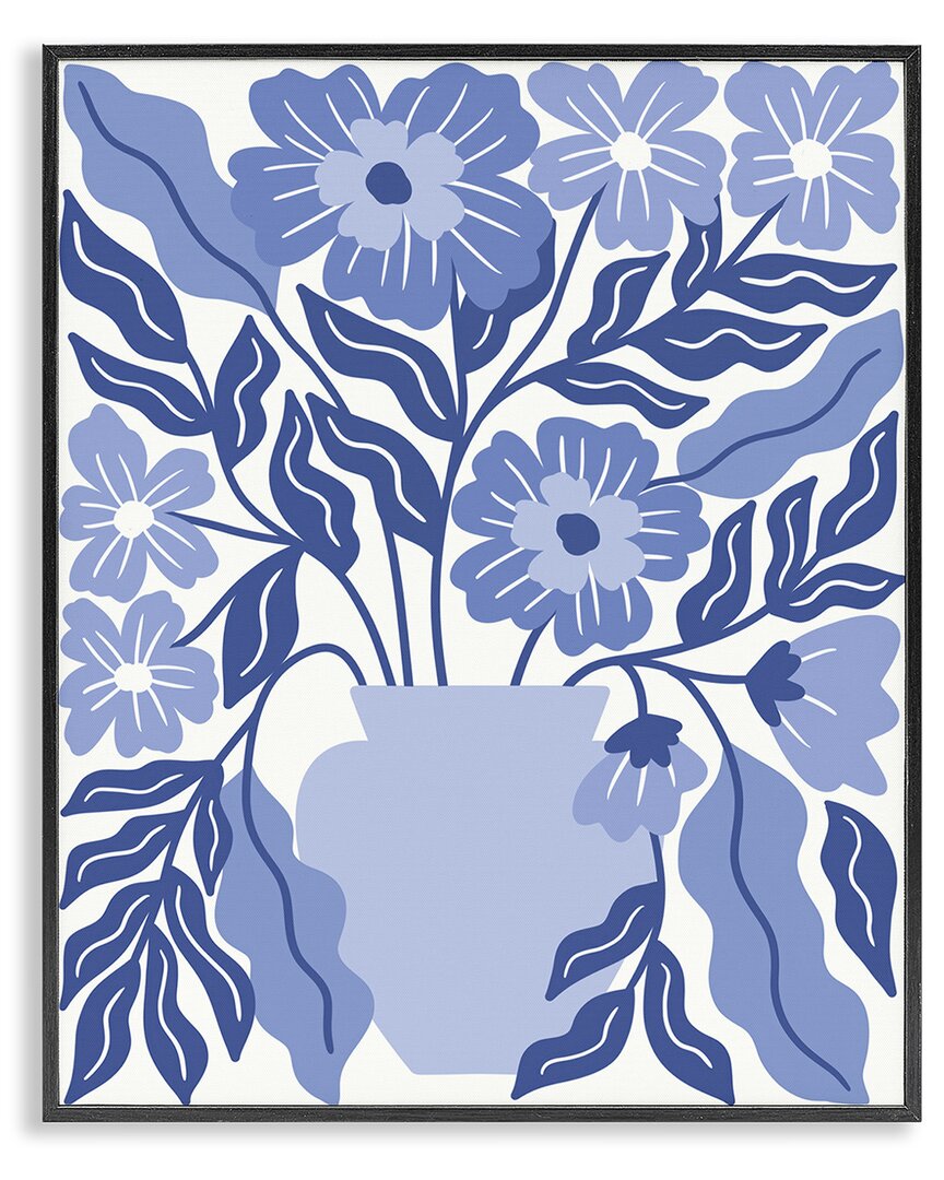 Stupell Industries Blue & White Flower Vase Framed Giclee Art