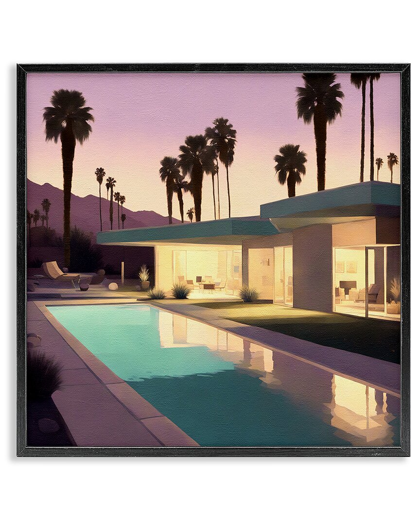 Stupell Industries Palm Trees & Pool Villa Framed Giclee Art In Multi