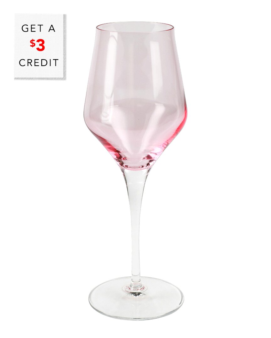 Shop Vietri Contessa Pink Wine Glass With $3 Credit