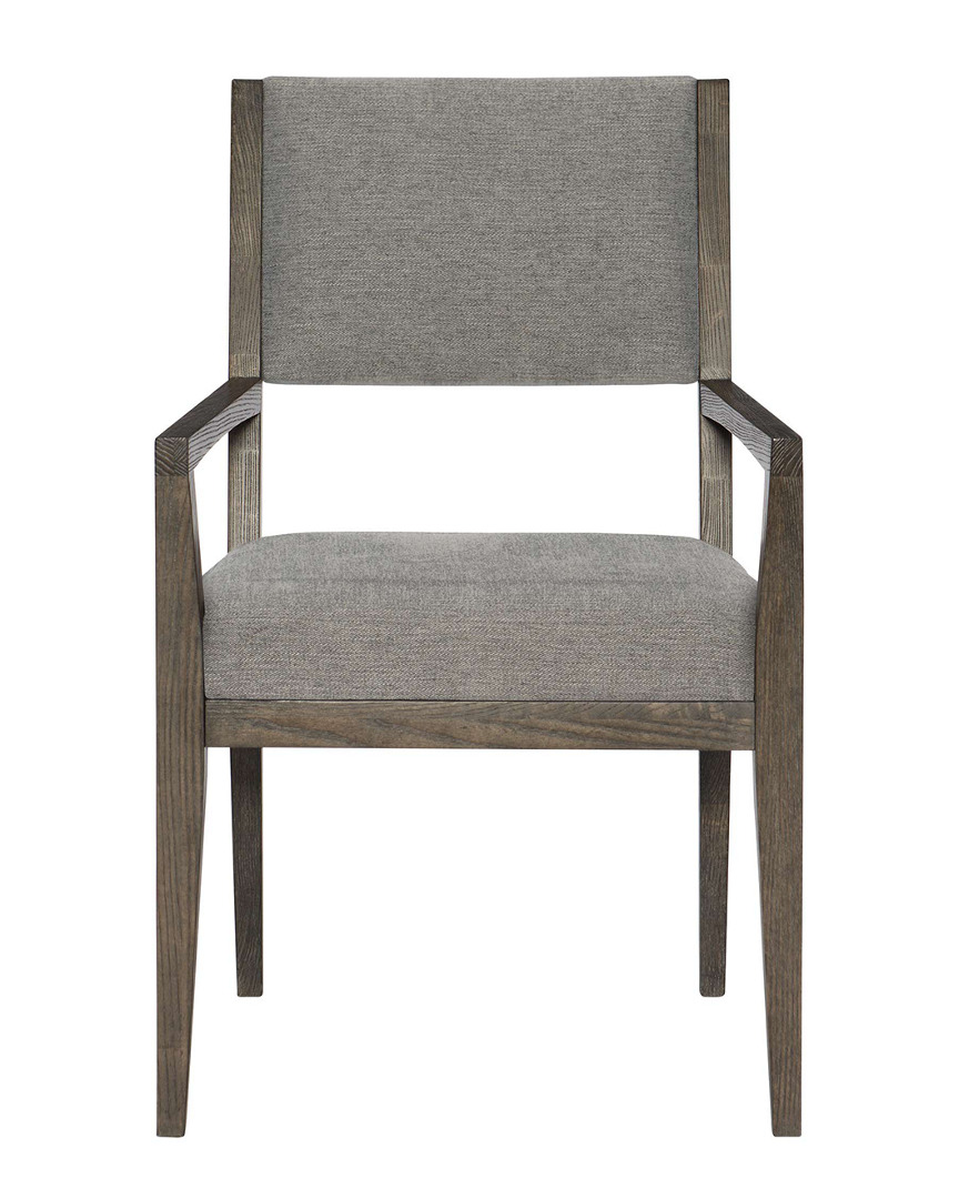 Bernhardt Linea Arm Chair In Solid Ash, Cerused Charcoal Finish