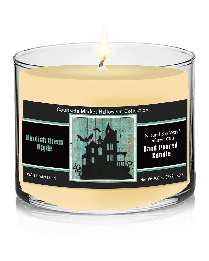 Courtside Market Halloween Collection Haunted House Ghoulish Green Apple Soy Wax Candle In Multi