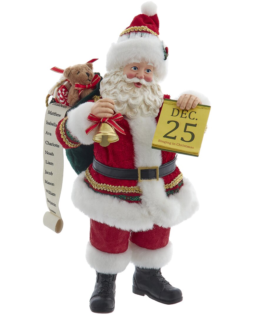 Kurt Adler 10.5 Fabriché Traditional Santa With December 25th Calendar In Multi