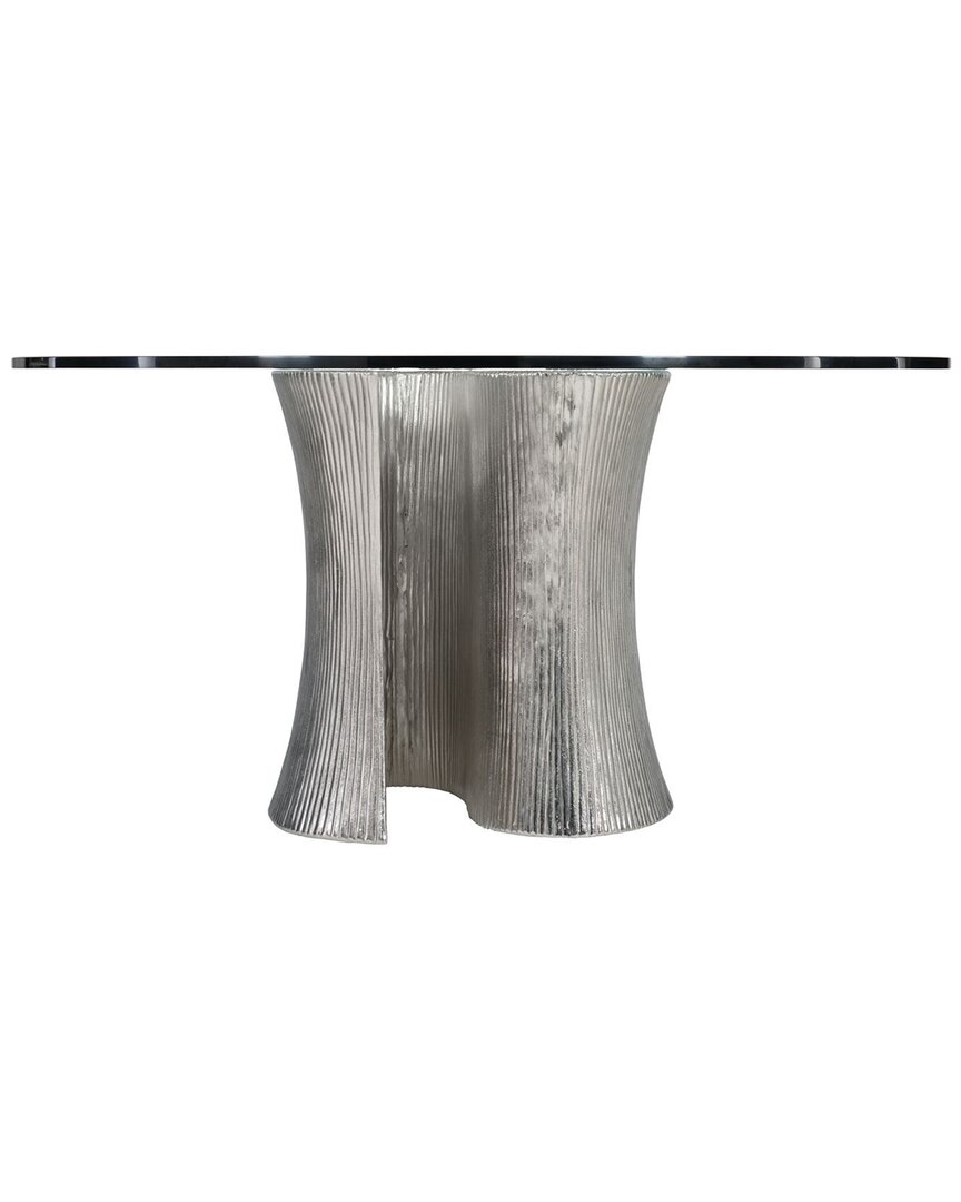 Bernhardt Serpentine Round Dining Table In Silver