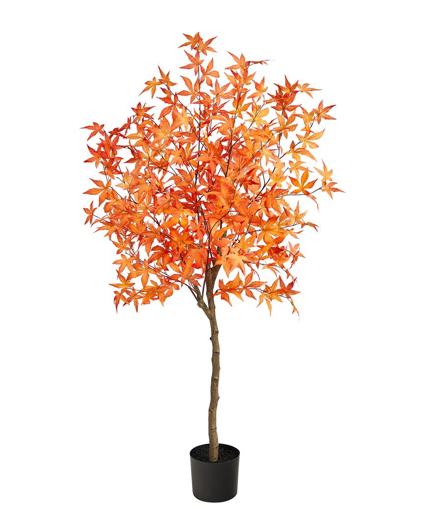 Nearly Natural Autumn Maple Artificial Tree 5ft. Orange In Orange