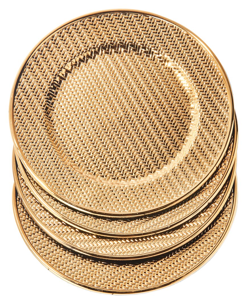 American Atelier Aubrey Gold Electroplated Charger Set Of 4 In Gold