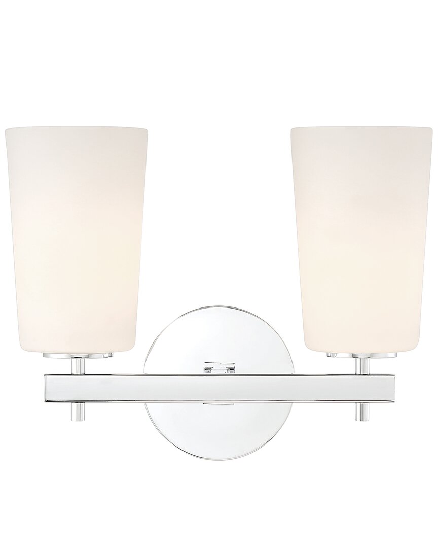 Crystorama Colton 2-light Polished Chrome Wall Mount In Silver