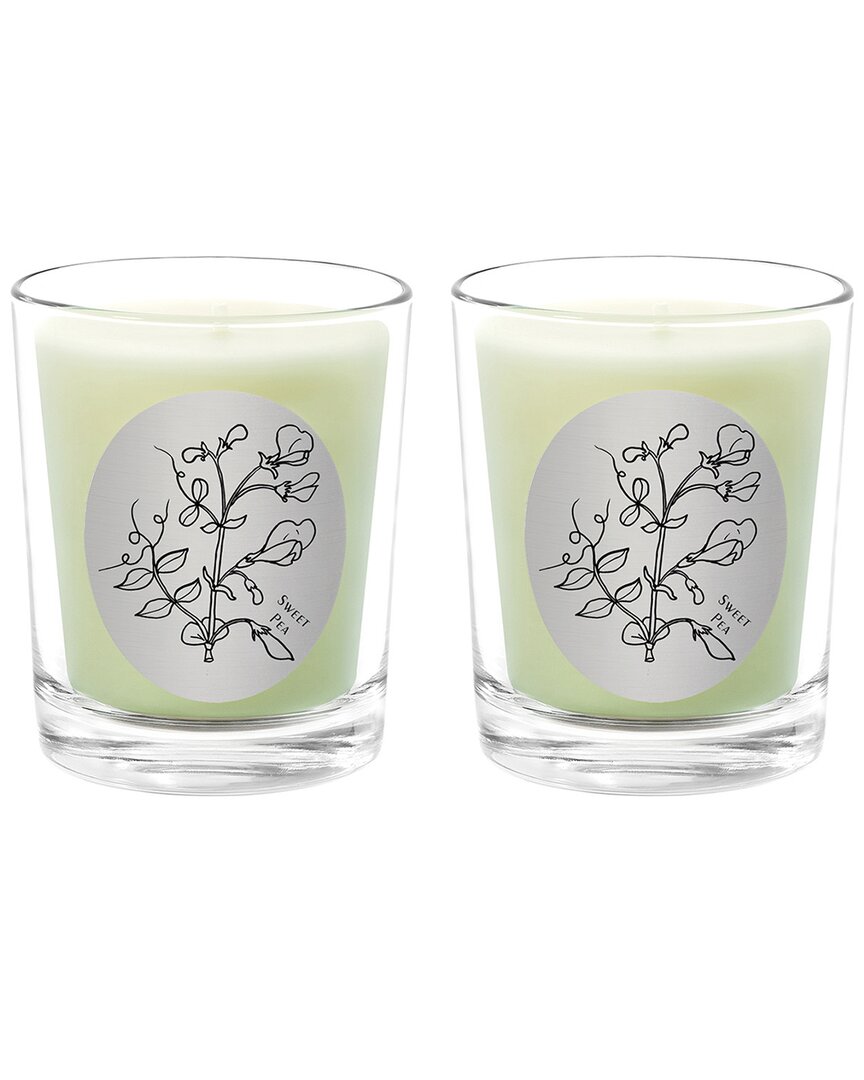Qualitas Sweet Pea Two Scented Beeswax Candle Set In White