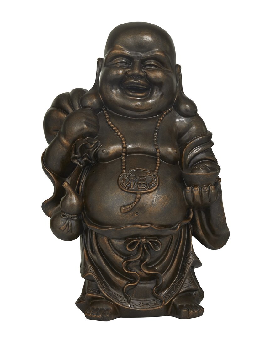 Peyton Lane Buddha Copper Polystone Meditating Sculpture In Gold