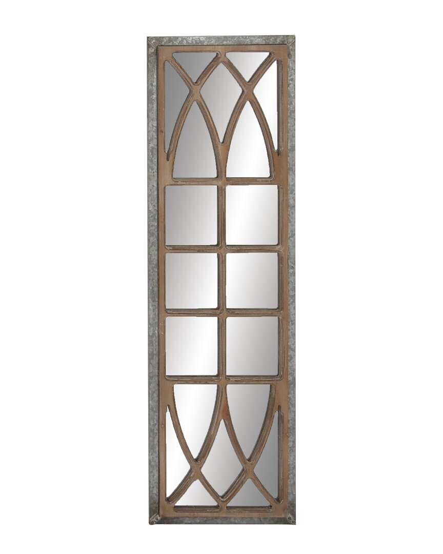 Peyton Lane Farmhouse Rectangle Wood Wall Mirror In Brown