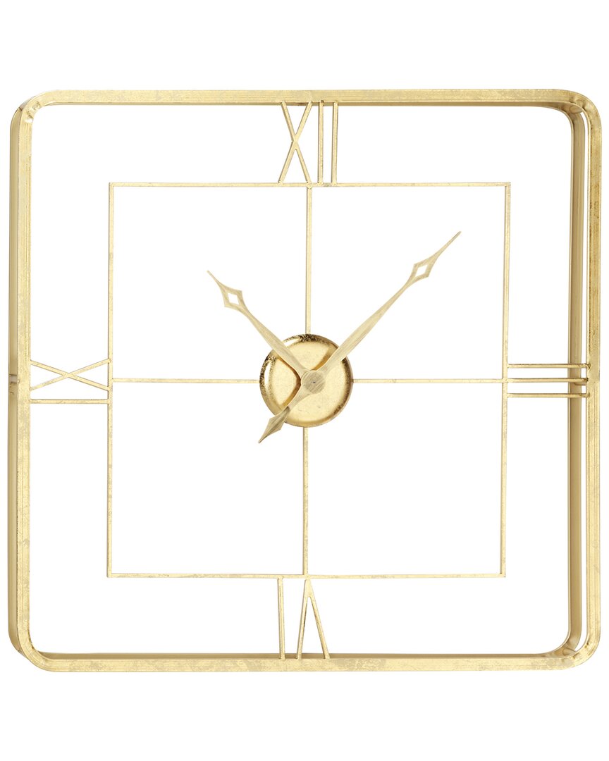 Peyton Lane Glam Abstract Metal Wall Clock In Gold