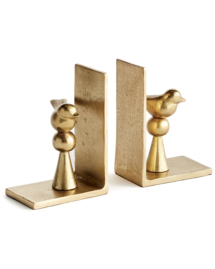 Napa Home & Garden Set Of 2 Birdsong Bookends In Gold
