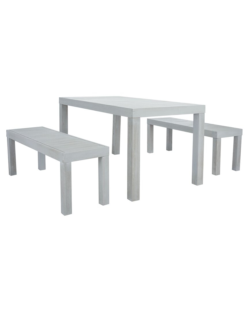 Safavieh Dario 3 Piece Set W/two Bench In Grey