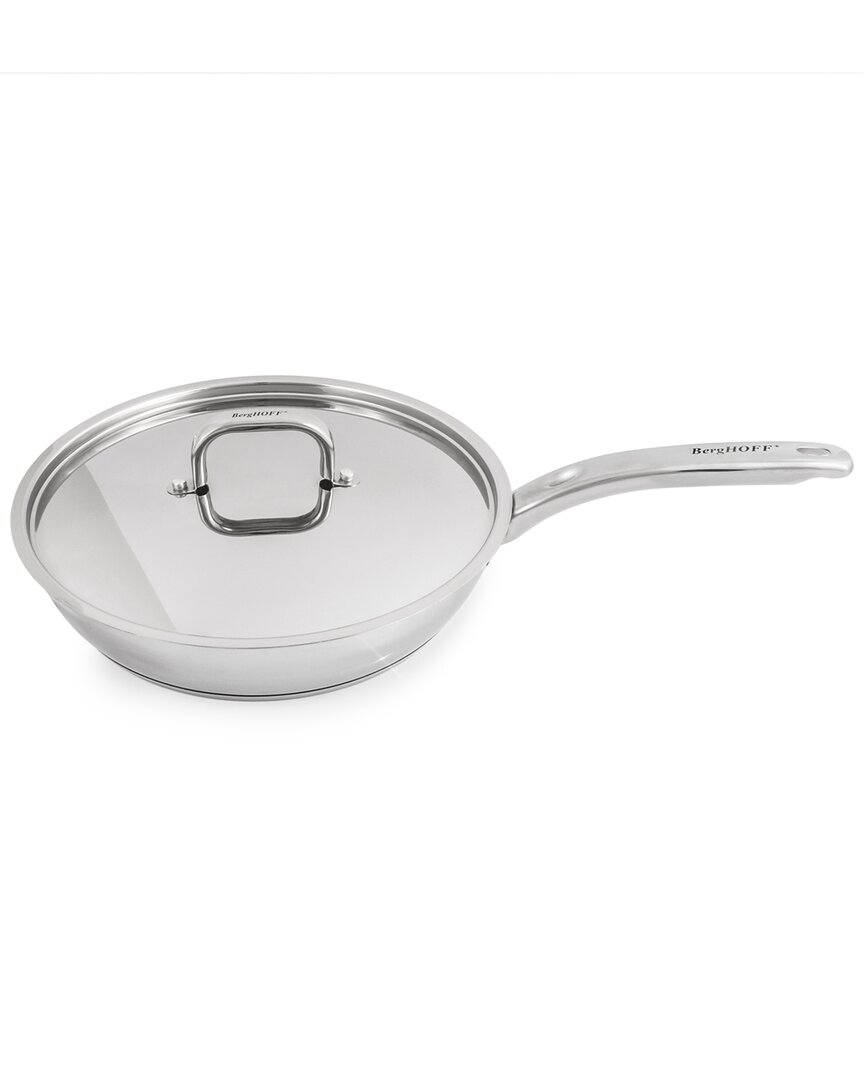 Berghoff Belly Shape Stainless Steel 2.5qt Skillet With Lid In Metallic