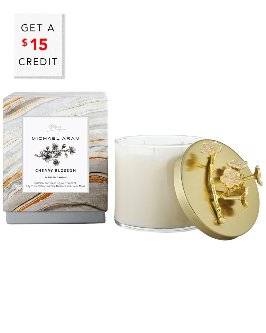 Michael Aram Cherry Blossom Candle In Gold