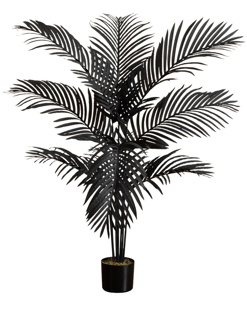 Nearly Natural 4ft. Artificial Halloween Black Paradise Palm Tree In Black