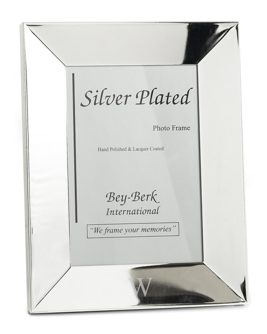 Bey-berk Monogrammed Silver Plated Picture Frame 8in X 10in, (a-z)