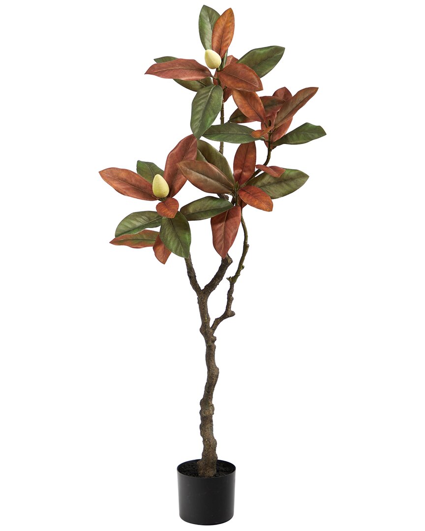 Nearly Natural 4ft. Fall Magnolia Artificial Tree In Brown