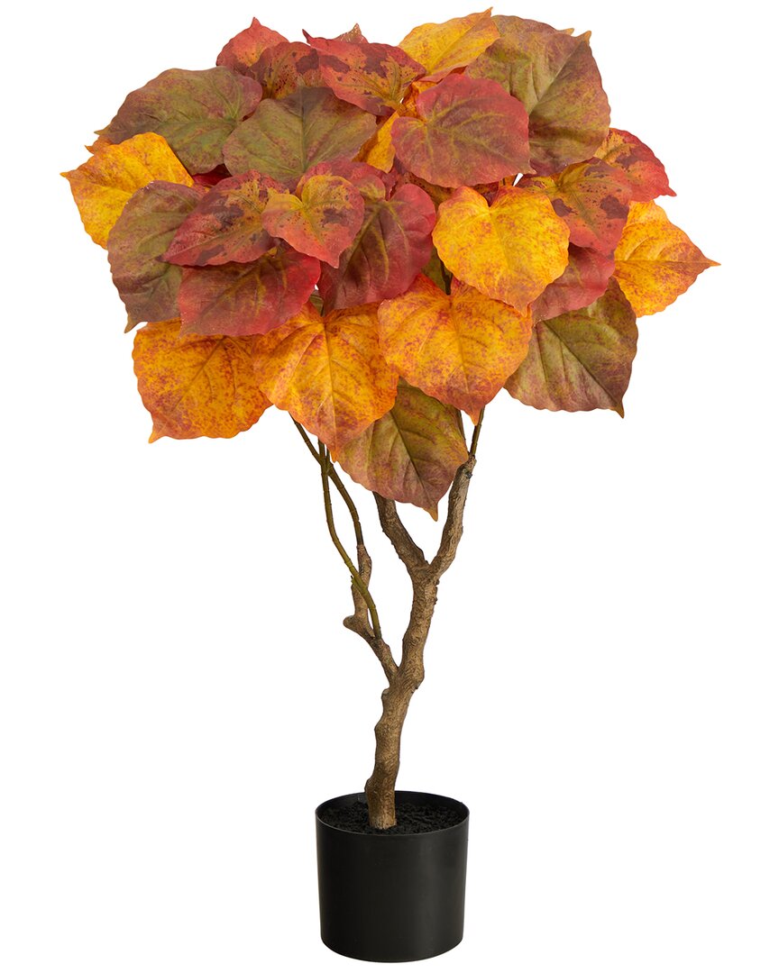Nearly Natural 4ft. Autumn Umbrella Ficus Fall Artificial Tree In Multi