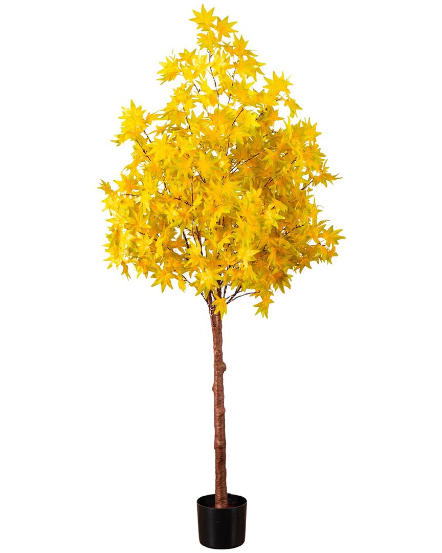 Nearly Natural 5ft. Pre-lit Yellow Autumn Maple Artificial Fall Tree