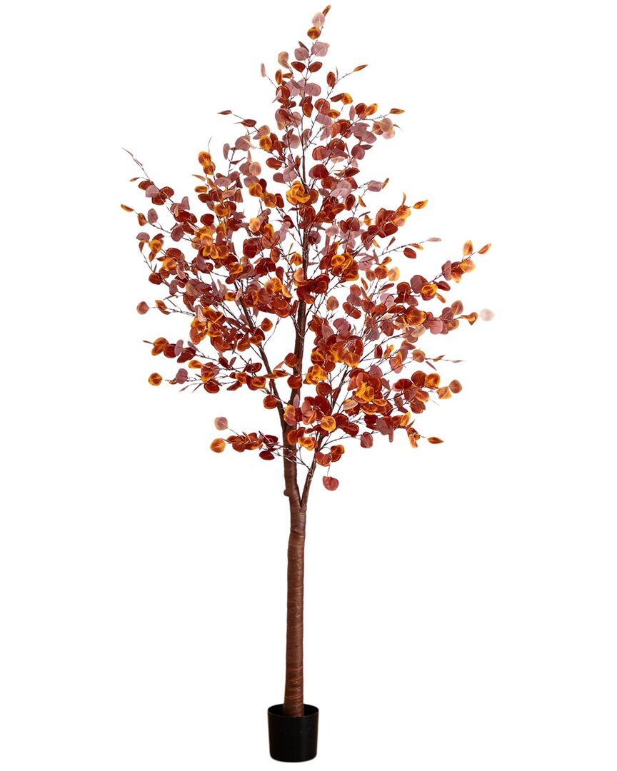 Nearly Natural 9ft. Pre-lit Grand Autumn Eucalyptus Artificial Fall Tree In Multi
