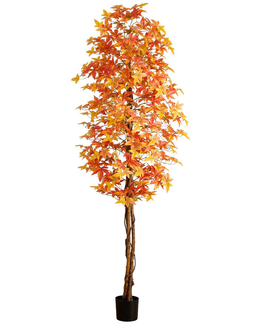 Nearly Natural 9ft. Autumn Deluxe Maple Artificial Fall Tree In Orange