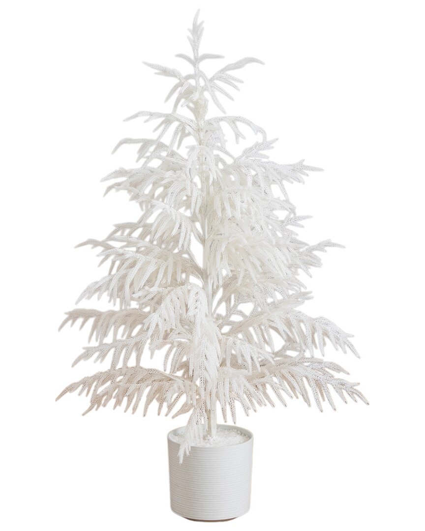 Nearly Natural 4ft. Artificial Real Touch White Norfolk Island Pine Christmas  Tree In White