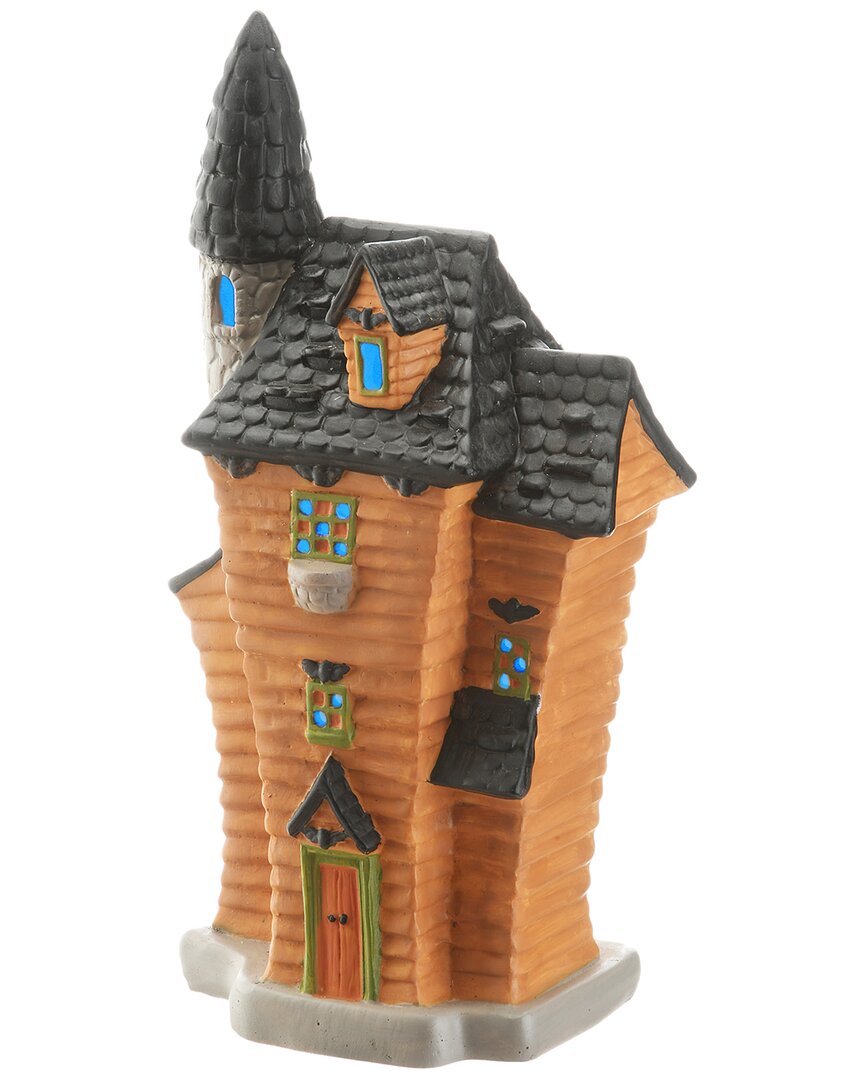 National Tree Company 12 Haunted House With Tower And Led Light In Brown