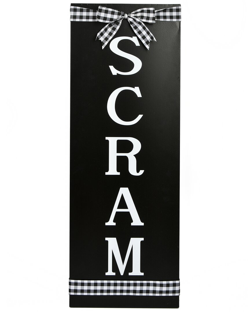 National Tree Company 30 Halloween Scram Metal Porch Sign In Black