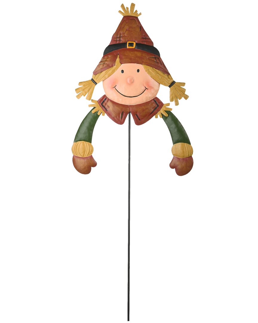 National Tree Company 26 Scarecrow Gal Garden Stake In Brown