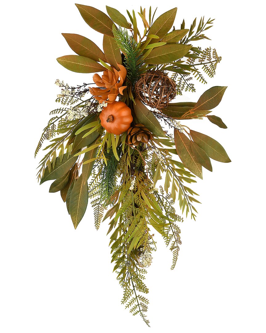 National Tree Company 26 Harvest Wall Flower Swag In Green