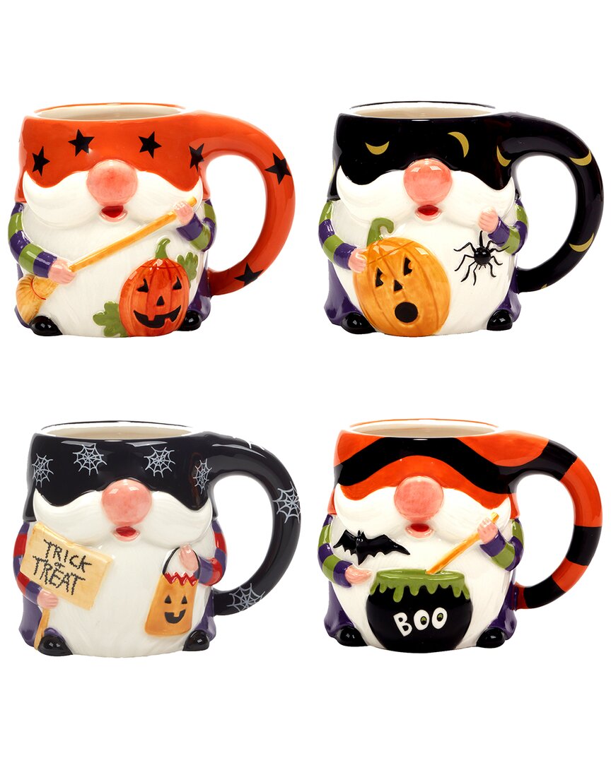 Shop Certified International Halloween Gnomes Set Of 4 3-d Mug In Multi