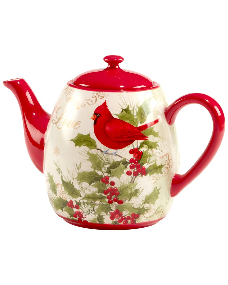 Certified International Winter's Medley Teapot In Multi