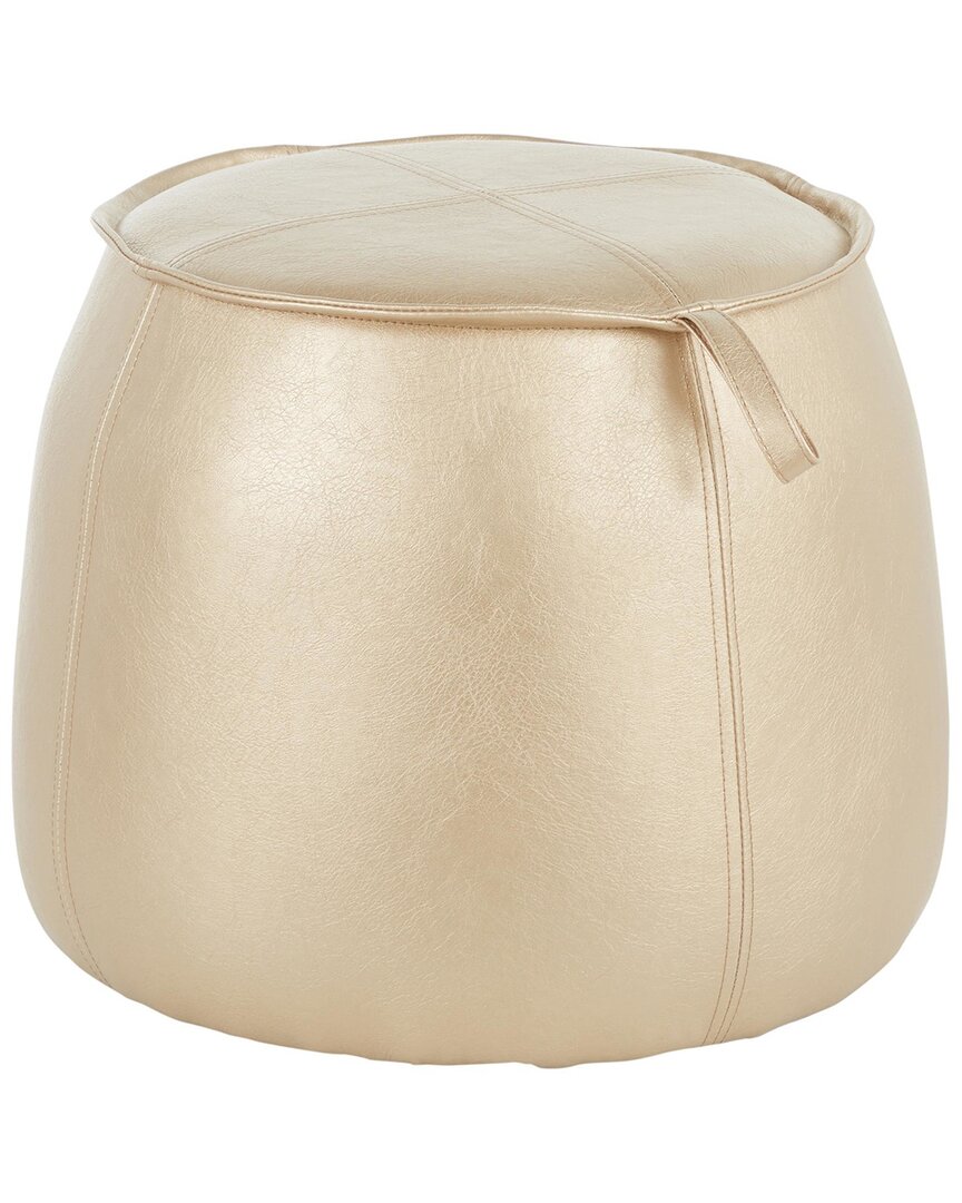 Lumisource Round Ottoman In Gold