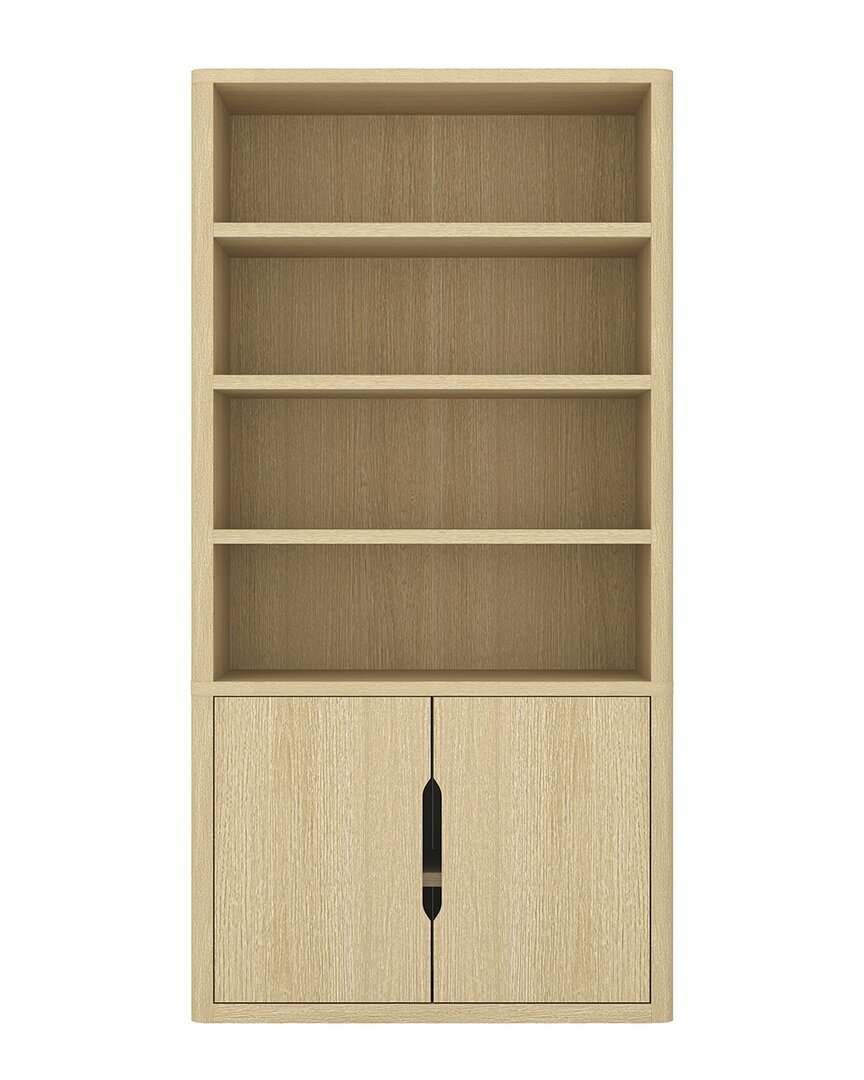 Manhattan Comfort Rivington Modern 40in Bookcase Cabinet (4-shelf) In Brown