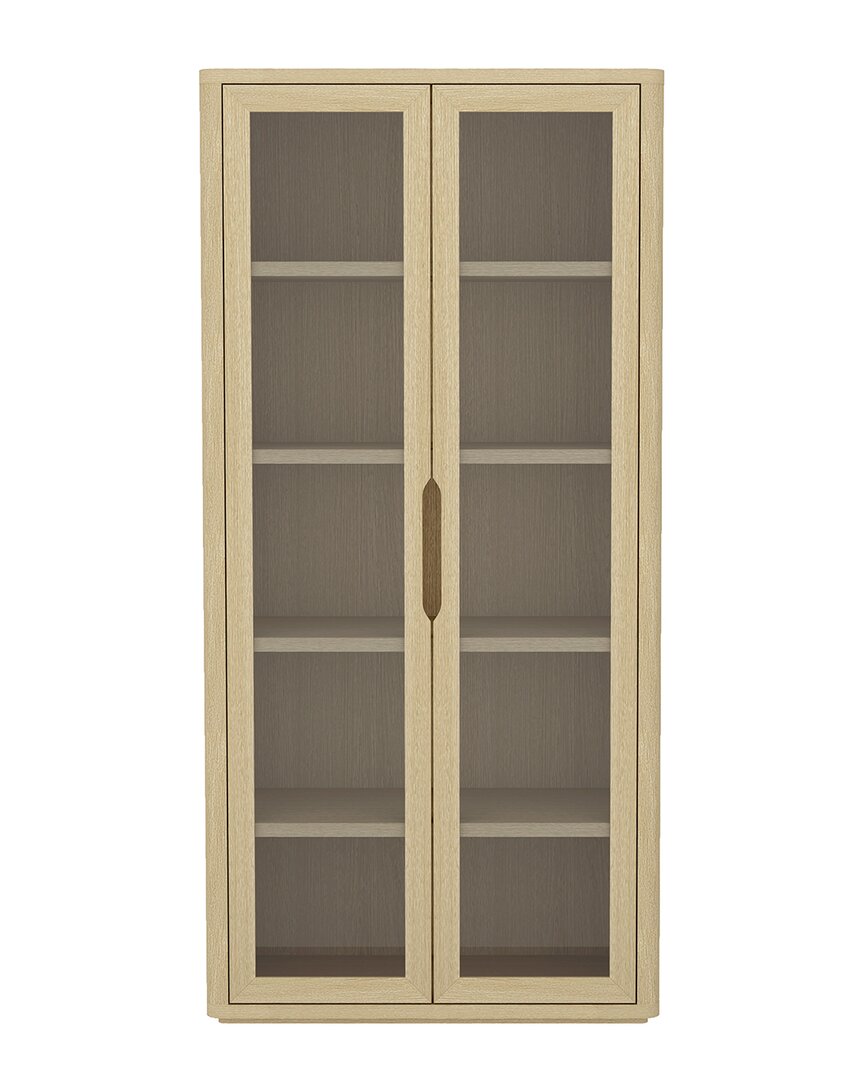 Manhattan Comfort Rivington Modern 38in Bookcase Cabinet (5-shelf) In Neutral