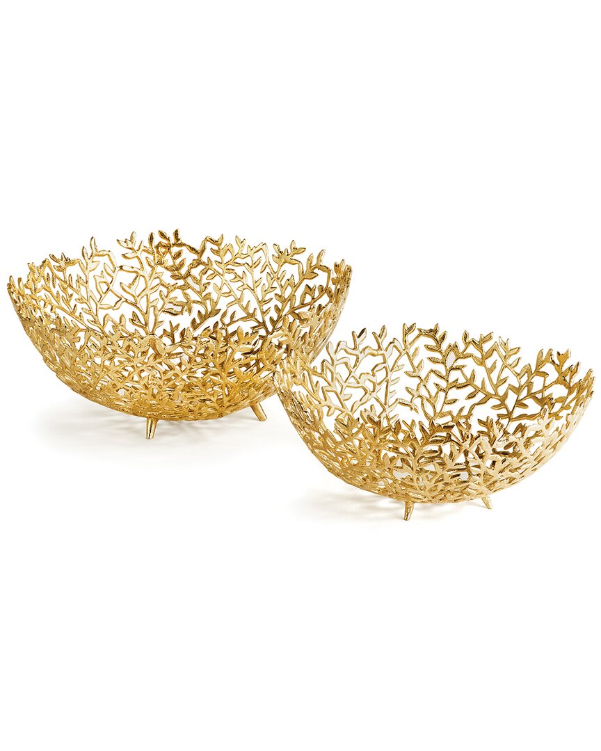 Napa Home & Garden Celine Decorative Bowls, Set Of 2 In Gold