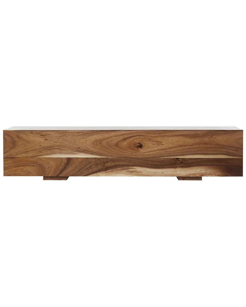 Peyton Lane Contemporary Block Wood Bench In Brown