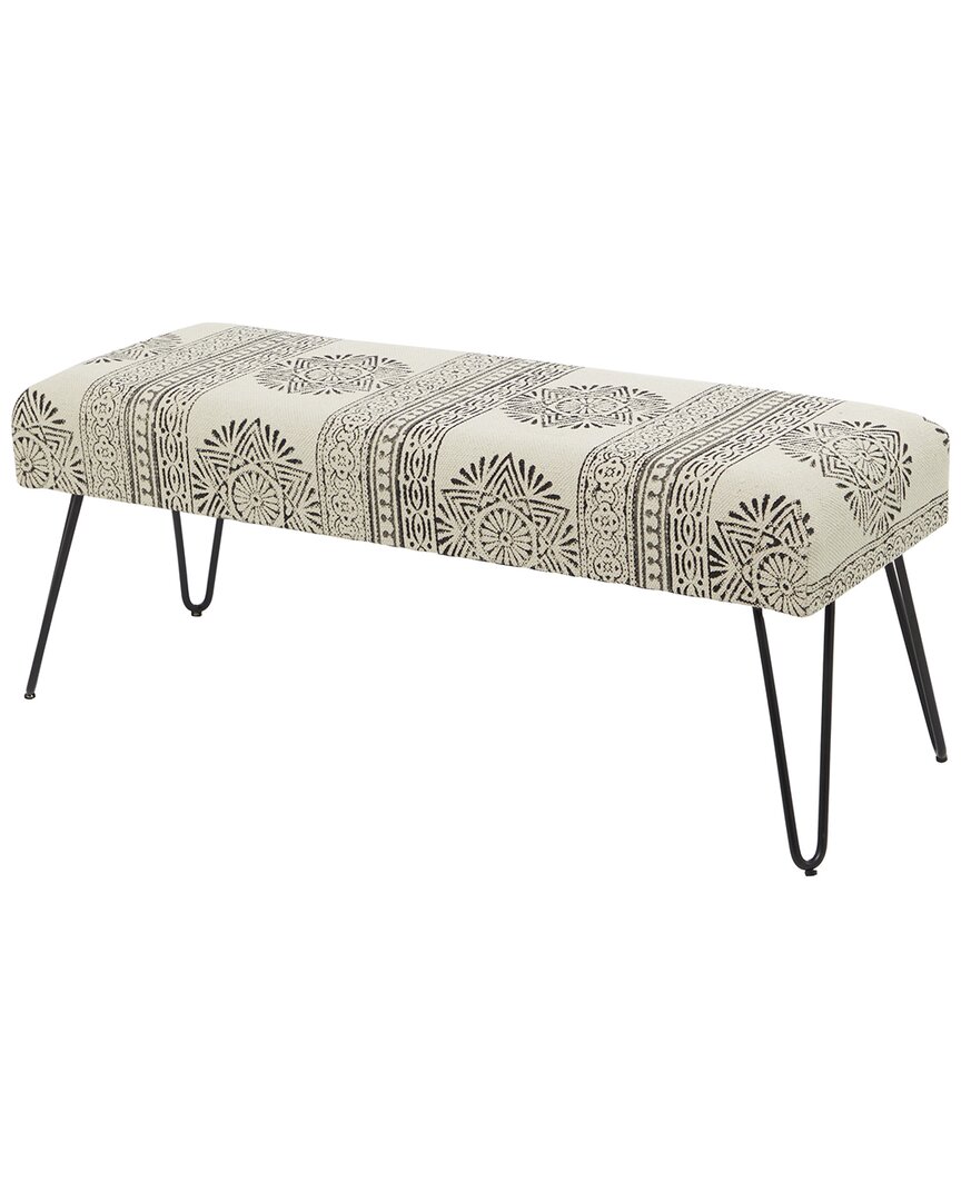 Peyton Lane Bohemian White Metal Bench In White