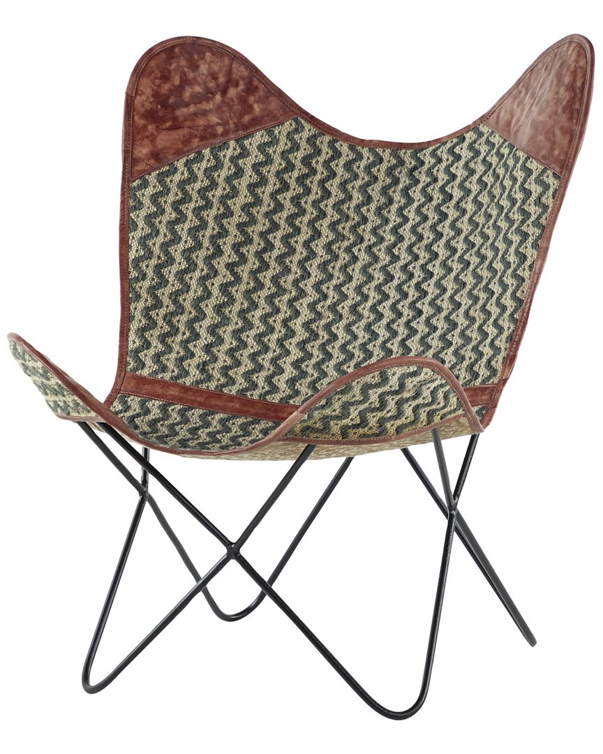 Peyton Lane Rustic Canvas Butterfly Chair In Gray