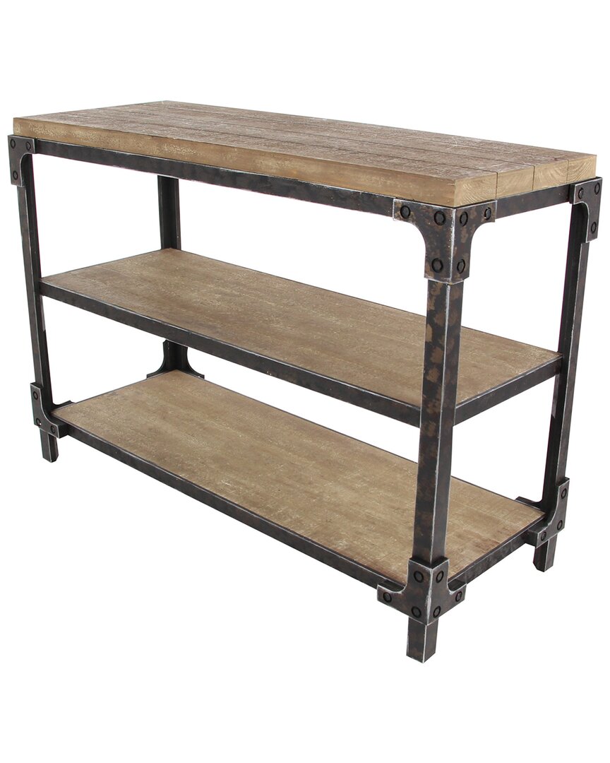 Peyton Lane Industrial Wood Console Table In Brown