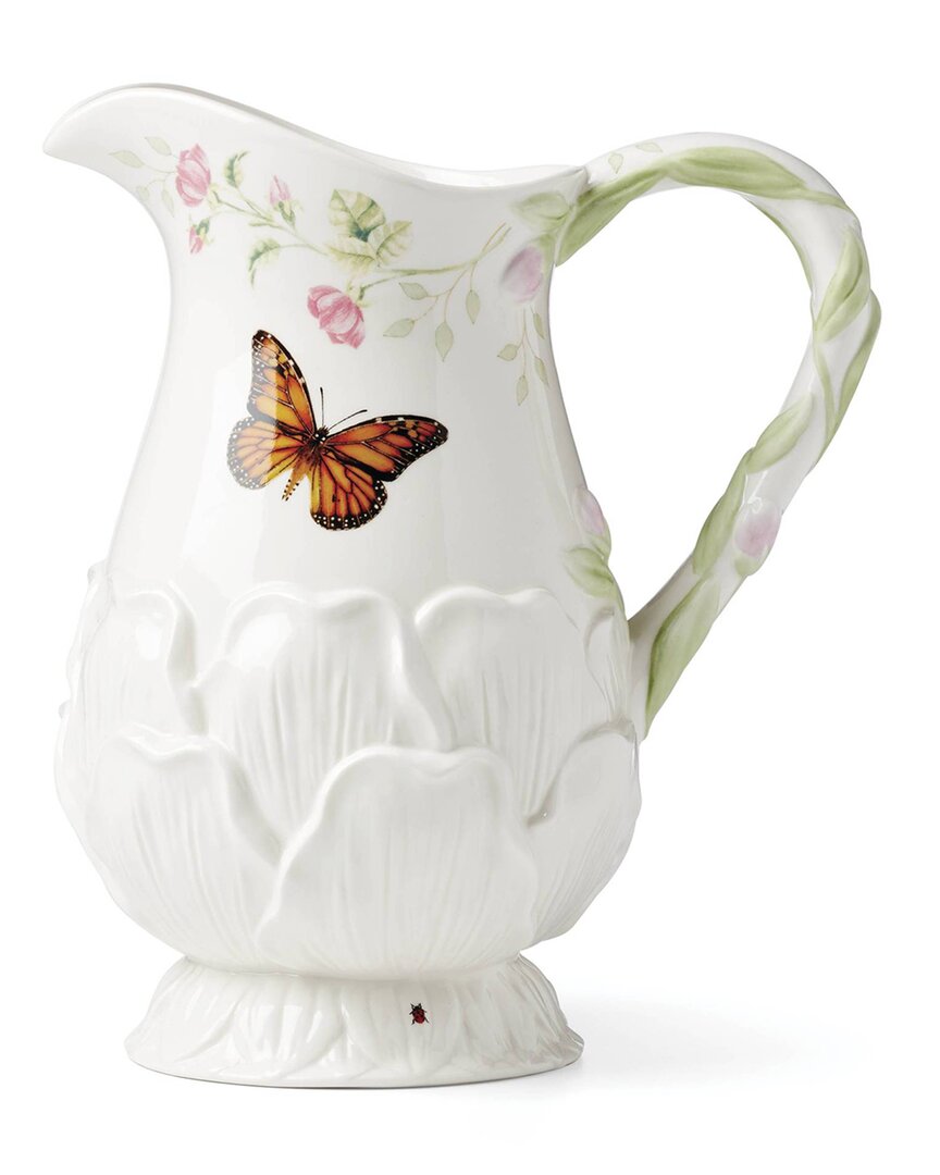 Lenox Butterfly Meadow Floral Pitcher In White