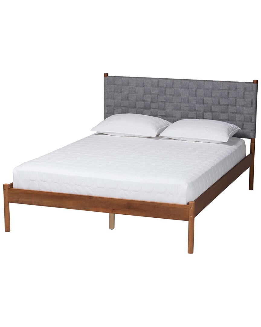 Baxton Studio Estela Mid-century Modern Wood Queen Size Platform Bed