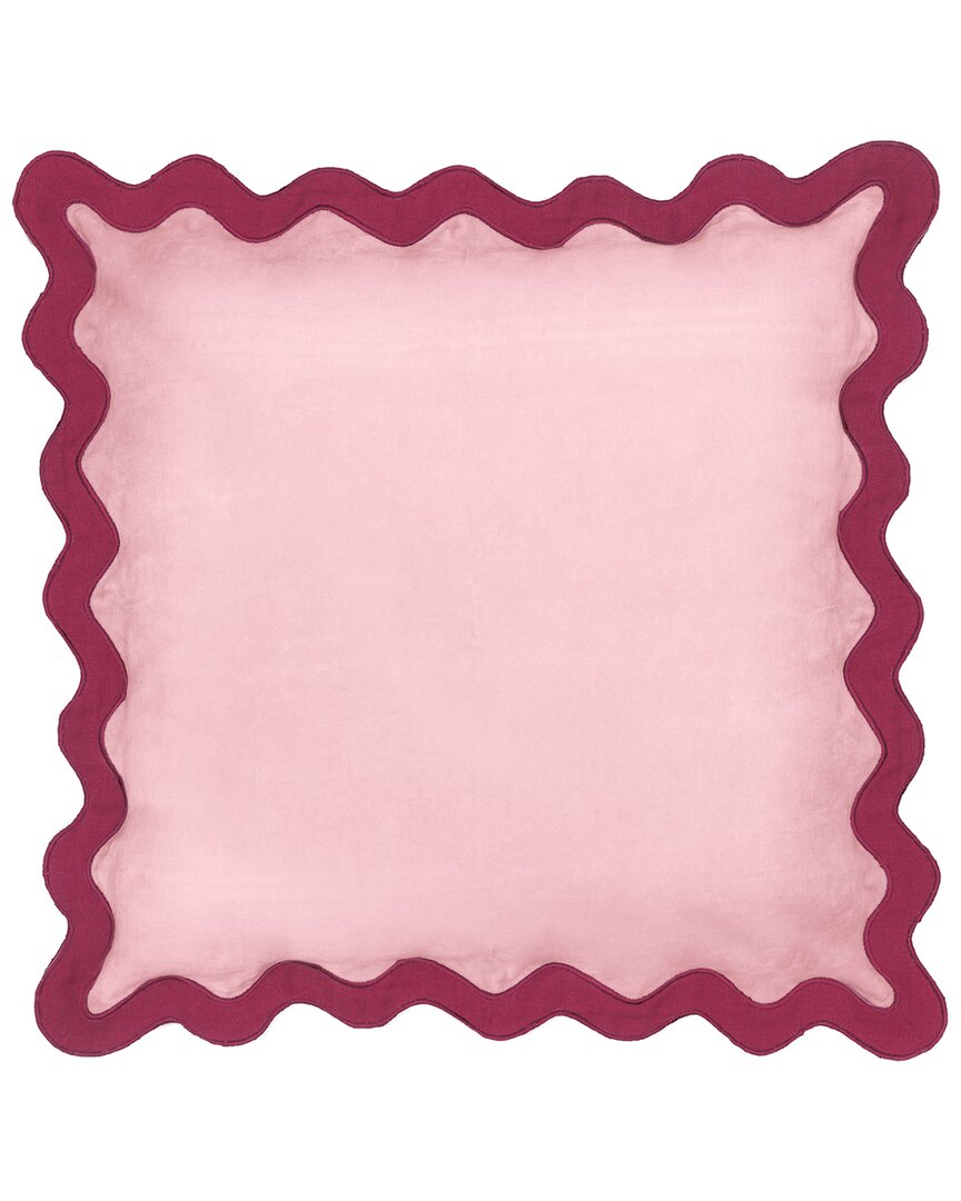 Tov Furniture Scalloped Edge Velvet Throw Pillow In Pink