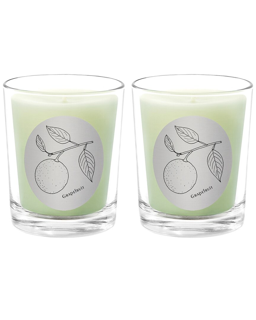 Qualitas Grapefruit Two Scented Beeswax Candle Set In White