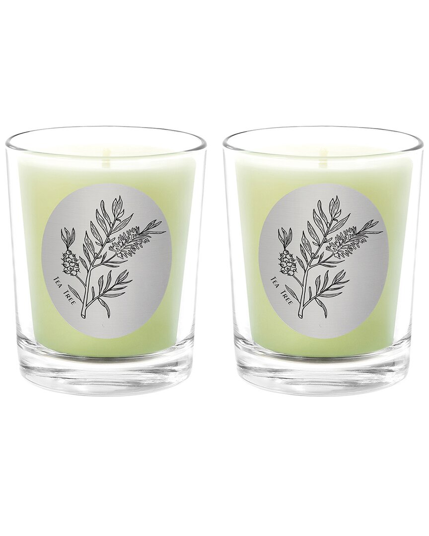 Qualitas Tea Tree Two Scented Beeswax Candle Set In White