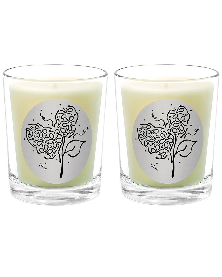 Qualitas Lilac Two Scented Beeswax Candle Set In White
