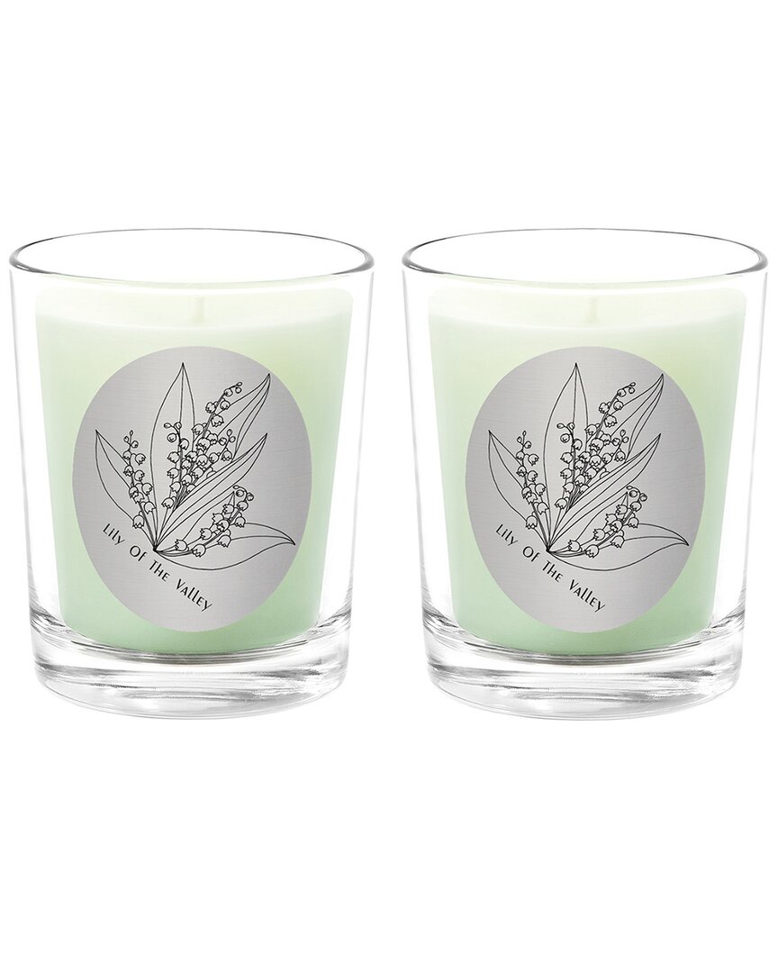 Qualitas Lily Of The Valley Two Scented Beeswax Candle Set In White
