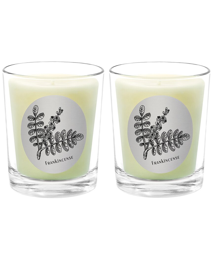 Qualitas Frankincense Two Scented Beeswax Candle Set In White