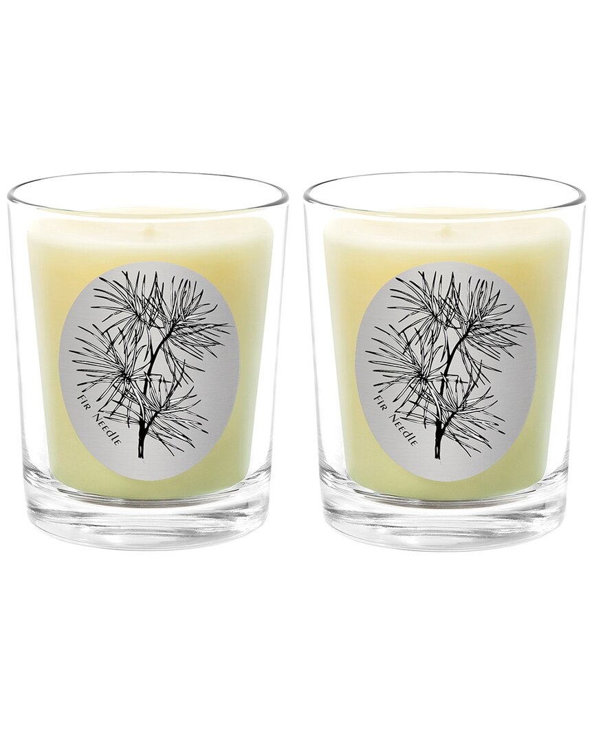 Qualitas Fir Needle Two Scented Beeswax Candle Set In White